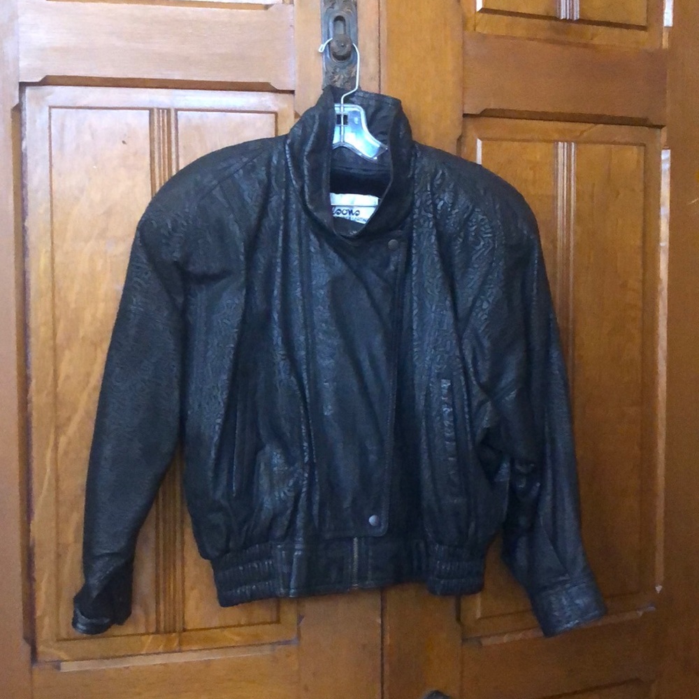 Vintage Wilsons Leather Black Bomber Jacket Small